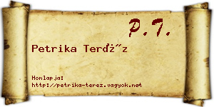 Petrika Teréz névjegykártya